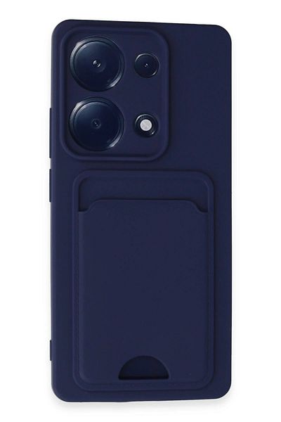 CepteToptan حافظة هاتف Xiaomi Redmi Note 13 Pro 4G من السيليكون مع بطاقة عمل كلفن - أزرق داكن - MKİ3750-5952