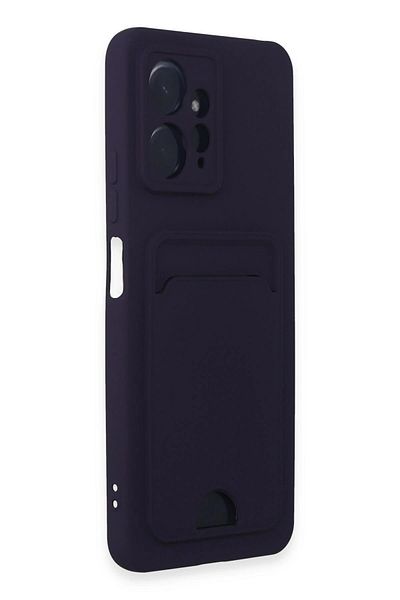 CepteToptan حافظة هاتف Xiaomi Redmi Note 12 4G من السيليكون مع بطاقة عمل كلفن - أرجواني غامق - MKİ3076-6031