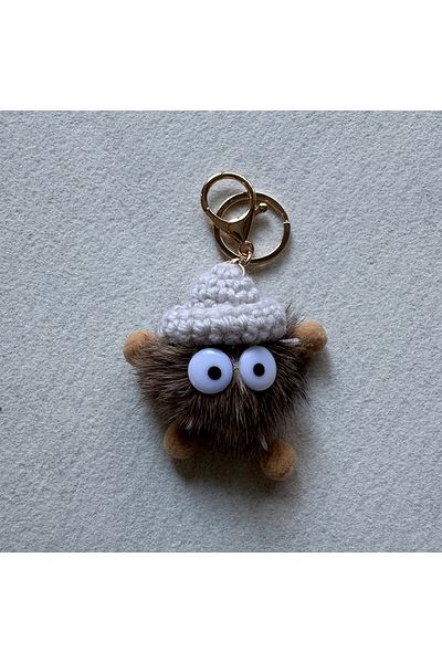 Keçelove Plush Figured Bag Charm with Hat, Bag Accessory