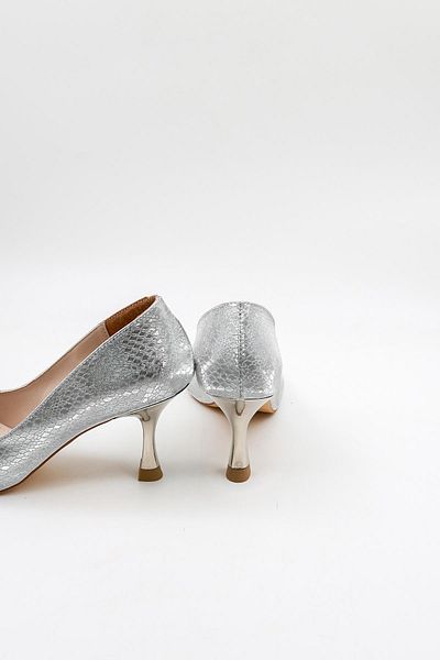 Park Moda Classic Heeled Women's Shoes Pm309 Silver