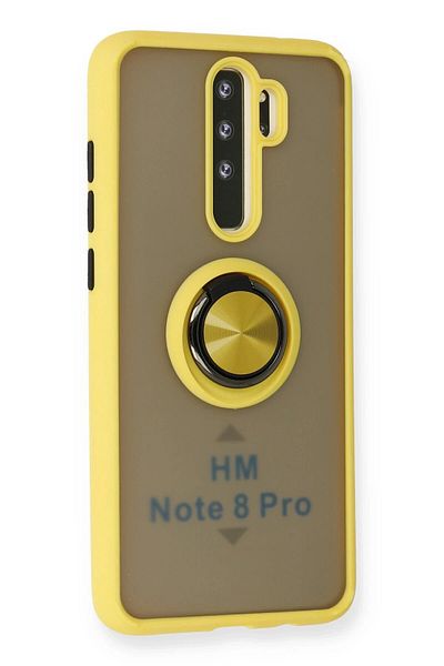 CepteToptan حافظة هاتف Xiaomi Redmi Note 8 Pro من السيليكون مع حلقة مونتريال - أصفر - MKİ4626-7207