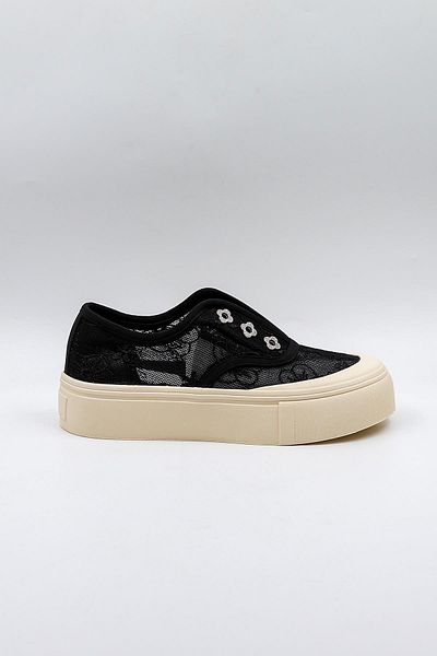 KRISTE BELL Lace Detailed Imported Women's Sneakers Sports Shoes Kb0523 Black