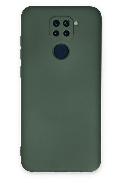 CepteToptan حافظة هاتف Xiaomi Redmi Note 9 مصنوعة من السيليكون المخملي الداخلي - أخضر داكن - MKİ8274-2656