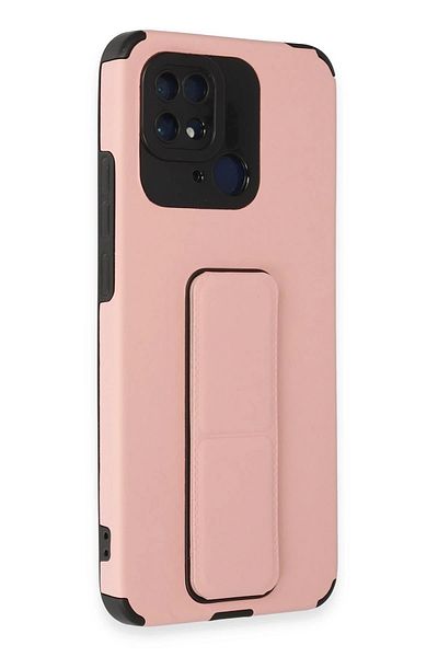 MST BOUTİQUE حافظة هاتف Xiaomi Redmi 10C مصنوعة من السيليكون مع حامل كبير - بودرة - MSTBQ7576-9841
