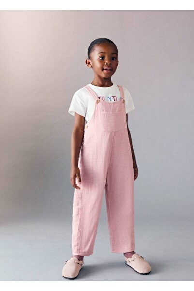 MANGO Baby Uzun pamuklu bahçıvan pantolon