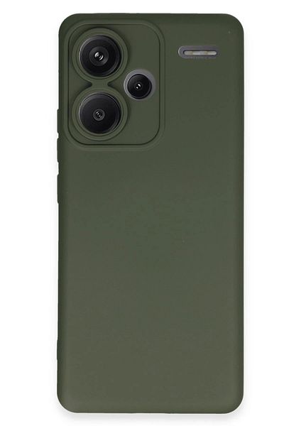 CepteToptan حافظة هاتف Xiaomi Redmi Note 13 Pro Plus مصنوعة من السيليكون المخملي الداخلي - أخضر داكن - MKİ9714-8907