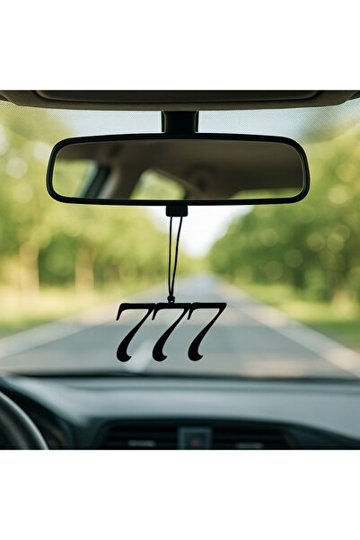 By Isla Jewelry 777 تصميم مرآة الرؤية الخلفية للسيارة - إكسسوار بليكسي جلاس رمز الحظ والحظ