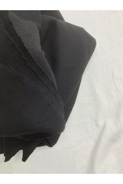 Yiğit Kumaş Black Camisole (Ribbed Corduroy) Fabric, Piece 100X130 cm