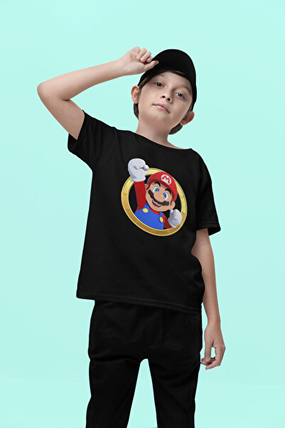 SEVBANO تي شيرت للأطفال مطبوع عليه سوبر ماريو للجنسين (1-12 سنة)