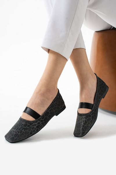 Mepa Ayakkabı Ahmy Single Strap Elastic Daily Black Women's Ballerinas