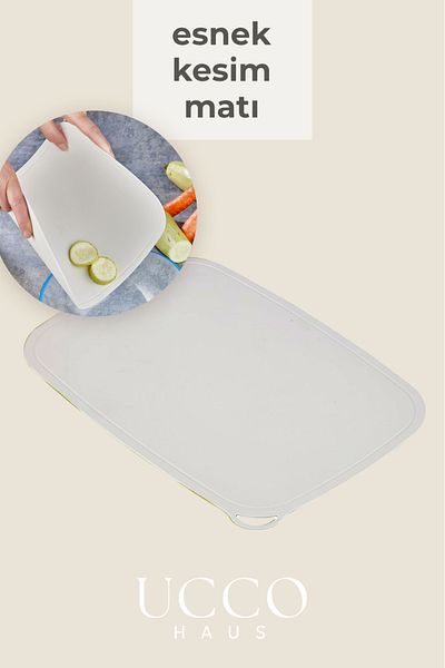 UCCO Flexible Non-Slip Cutting Mat 23X34 cm |   Knife Friendly Practical Chopping and Carrying Base Presentation