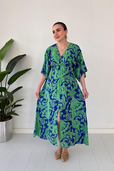 MaziButik Shawl Bat Dress Blue