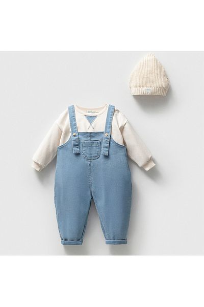 NoyNoy Baby Noynoy Jeans Salopet 3-Piece Set
