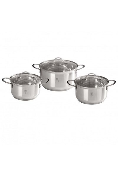 Berlinger Haus Stainless steel pot set with lids, 6 pieces Silver Jewellery Berlinger Haus BH 6662