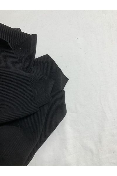 Yiğit Kumaş Black Camisole (Ribbed Ribbed) Fabric, Piece 95X130 cm