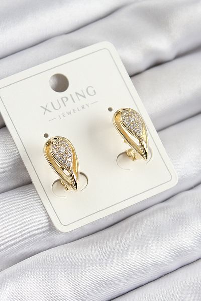 SeyCey.co Xuping Zircon Stone Drop Model Gold Color Women's Earrings