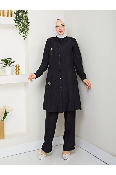 BELLİNA Kadın Çilek Kumaş Şık Yazlık Takım