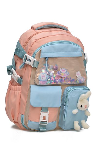 ELATAE Orthopedic Luxury Fabric Multi-Eye Children's Primary School Backpack School Bag 1461