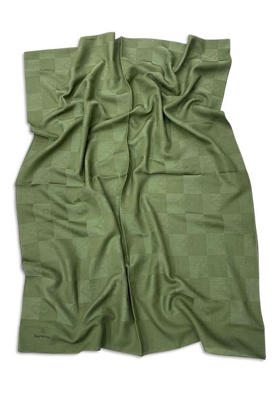 Emproyal Grass Emproyal Empryl Monogram Patterned Cotton Shawl