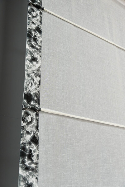 DİLETTO Patterned Modern Folded Tulle Curtain (Compatible with Cornice / Mounting Materials Included)