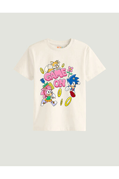 Little Aden تي شيرت سونيك للفتيات من القطن العادي