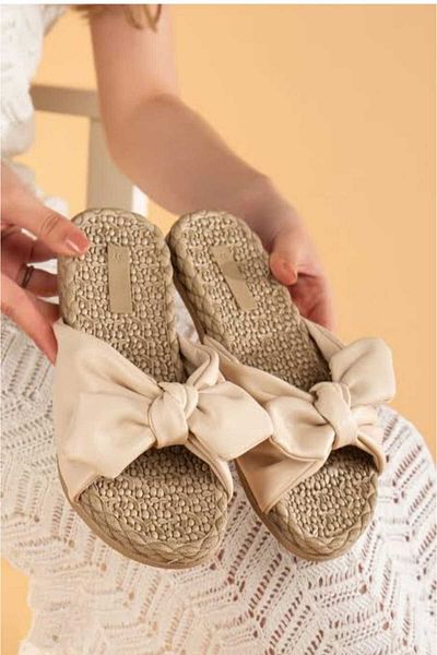 oliviashoes Ribbon Women's Slippers Non-Slip Sole Beach Slippers