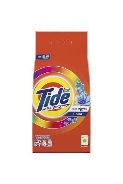 Tide Tide Touch of Lenor Color Powder Laundry Detergent, 7.5 kg, 100 washes