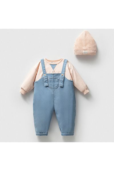NoyNoy Baby Noynoy Jeans Salopet 3-Piece Set