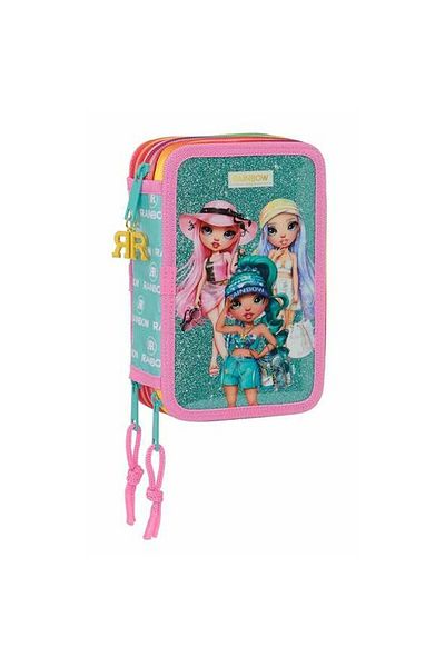 Rainbow High Triple pencil case, Rainbow High Paradise, turquoise, 12.5 x 19.5 x 5.5 cm