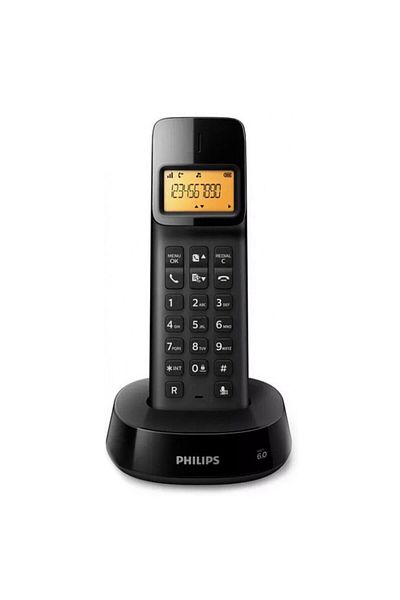 Philips Philips D1601B/01 cordless phone, 1.6" screen, black