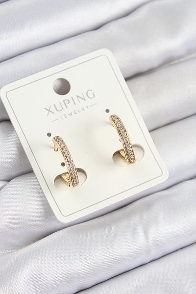 SeyCey.co Xuping Zircon Stone I Model Gold Color Women's Earrings