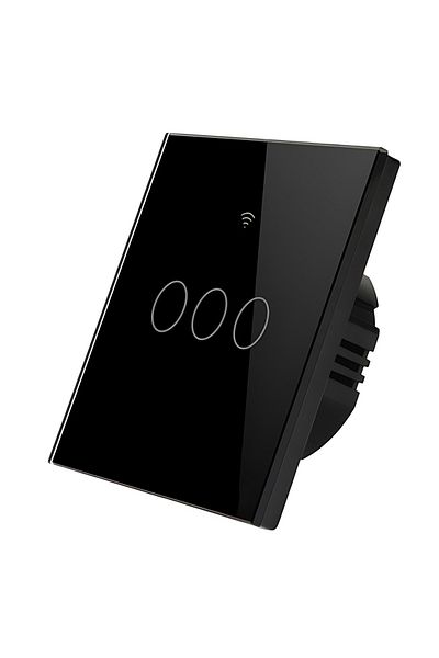 ARMY STORE Întrerupător tactil inteligent, Wifi, 3 canale, 10A, Negru