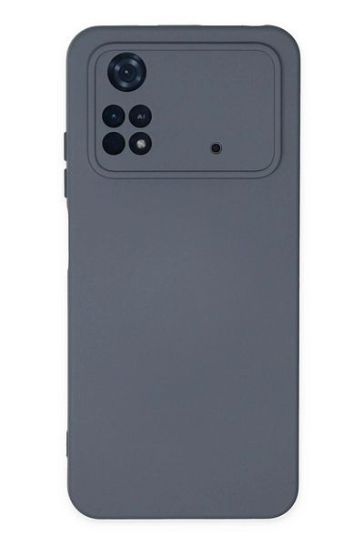 CepteToptan حافظة هاتف Xiaomi Poco M4 Pro 4G مصنوعة من السيليكون المخملي الداخلي - رمادي - MKİ4038-4982