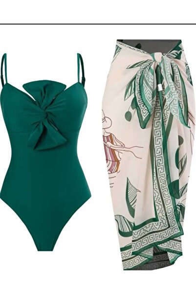 ELEGANT DREAM 2025 Yeni Modaya Uygun Yay Şifon Etek Kapak, Spa Tatil Stili Mayo