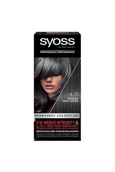 Syoss Permanent Hair Dye Color Baseline 4-15 Matte Chrome, 115 ml