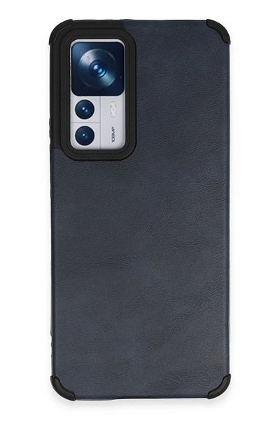 CepteToptan حافظة هاتف Xiaomi Mi 12T من السيليكون والجلد - أزرق داكن - MKİ5335-3472