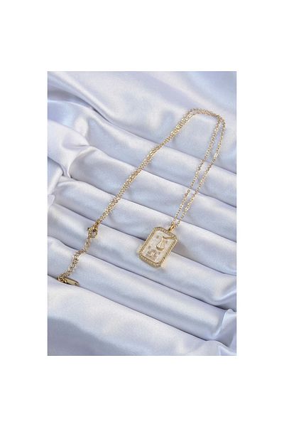 Store 316L Steel Chain Gold Color Zircon Stone Framed Tarot Necklace
