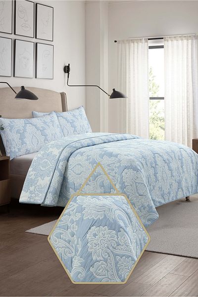 Bee Home Bed and Bath TJX Matelasse | 3 Pieces King Quilt Set - 236 x 260 cm