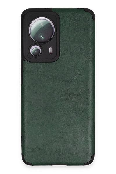 CepteToptan حافظة هاتف Xiaomi Mi 13 Lite مصنوعة من السيليكون والجلد - أخضر - MKİ2099-5134