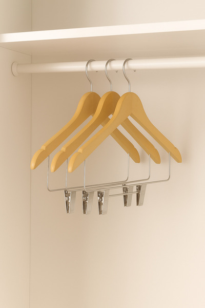 Ayzen Hediyelik Ahşap, Kıskaçlı Takım Askı, Dayanıklı Pantolon, Etek Askılığı...