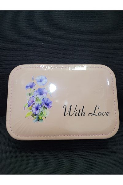 esdekor With Love Pink September Birth Flower Jewelry Box Large Capacity Ring Storage