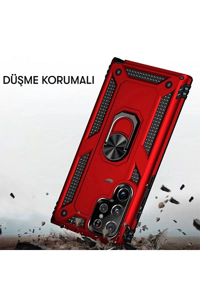 CepteToptan حافظة سامسونج جالاكسي S21 الترا غطاء سيليكون مع حلقة صوفيا - ذهبي - MKİ8674-2847