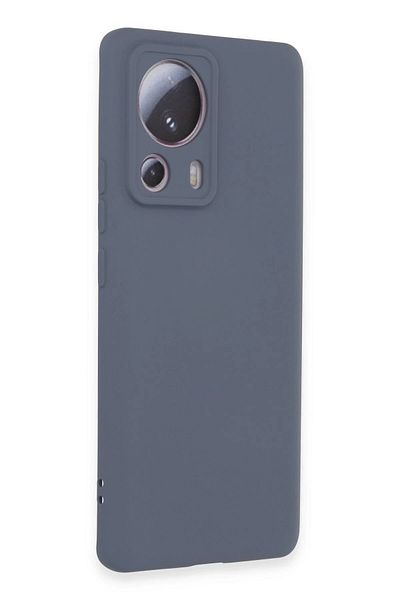 CepteToptan حافظة هاتف Xiaomi Mi 13 Lite مصنوعة من السيليكون المخملي الداخلي - رمادي - MKİ3003-2323