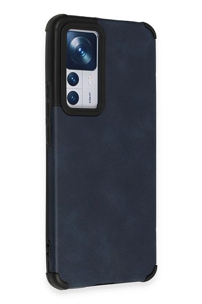 CepteToptan حافظة هاتف Xiaomi Mi 12T من السيليكون والجلد - أزرق داكن - MKİ5335-3472