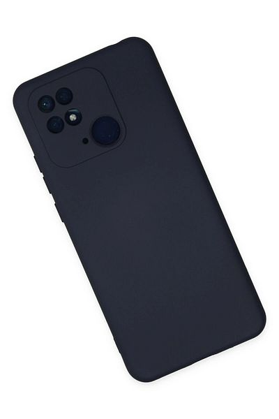 CepteToptan حافظة هاتف Xiaomi Redmi 10C مصنوعة من السيليكون المخملي الداخلي - أزرق داكن - MKİ6588-3385