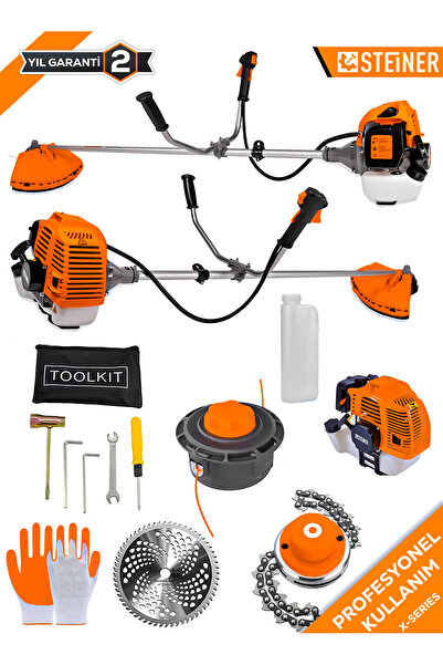 STEİNER Tam Profesyonel X-Series Yeni Model Yan Tipi Benzinli Tırpan Turuncu