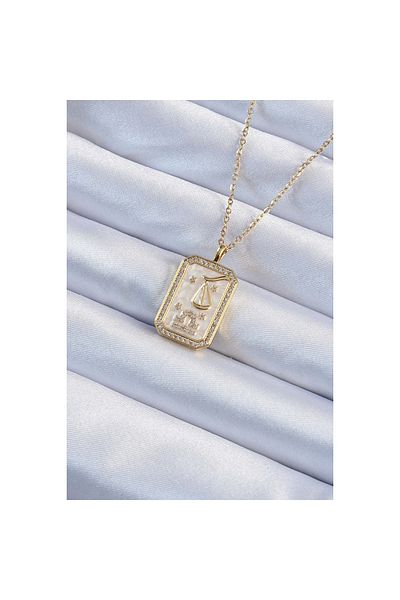 Store 316L Steel Chain Gold Color Zircon Stone Framed Tarot Necklace