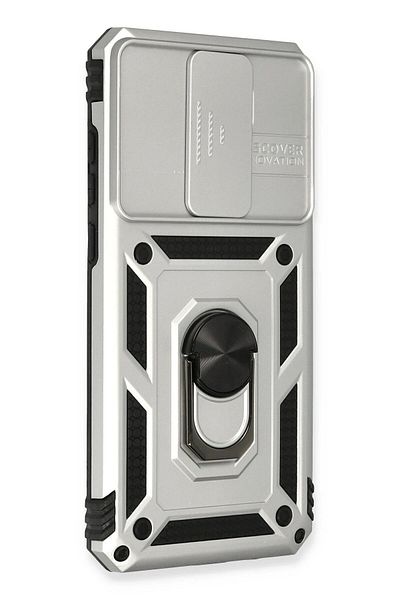 CepteToptan حافظة هاتف Xiaomi Redmi Note 8 Pro من السيليكون مع حلقة عدسة Pars - فضي - MKİ8626-1162