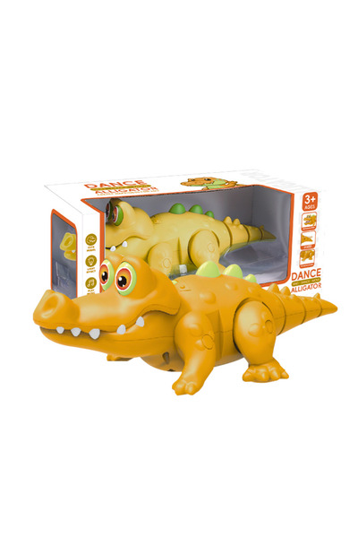 Boratila Toys Emeklemeye Yardımcı Pilli Işıklı Müzikli Yürüyen Tatlı Timsah SARI