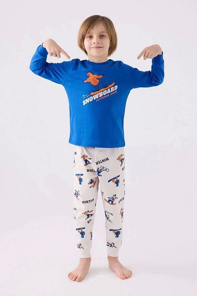 Rolypoly Costum de pijama albastru cu maneca lunga pentru baietel